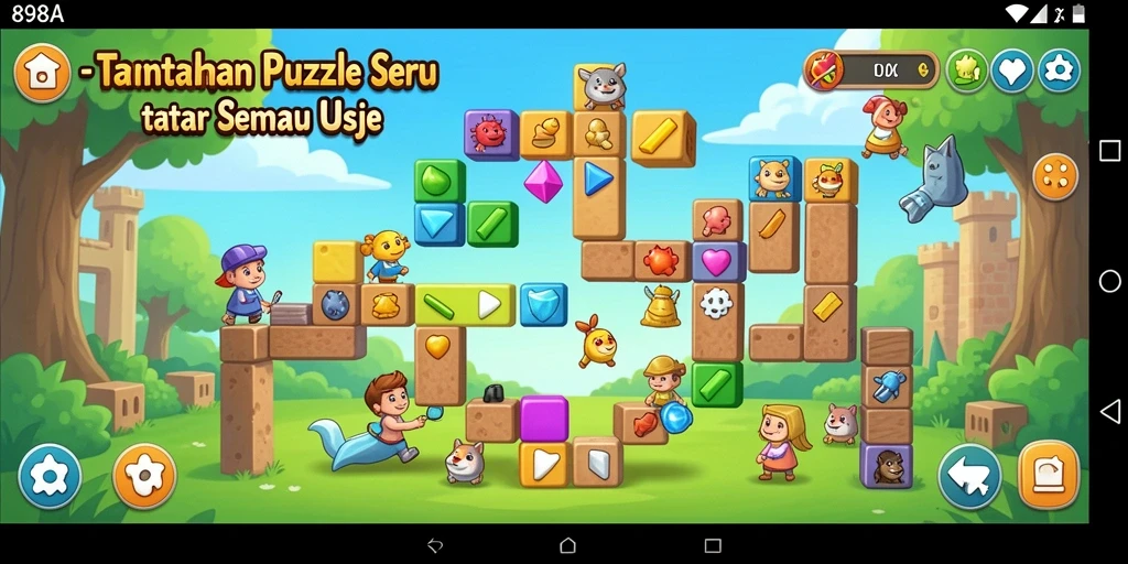 Tampilan gameplay seru dari 898A yang menguji logika dan kreativitas.