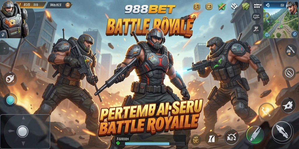 Tampilan seru gameplay pertempuran di 988BET Battle Royale.