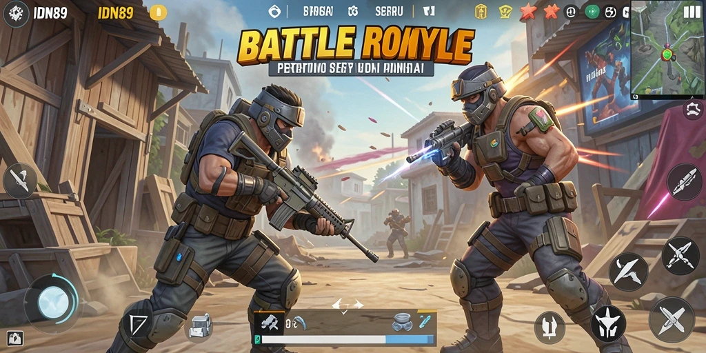 Screenshot gameplay IDN89 saat pertempuran di arena Battle Royale.