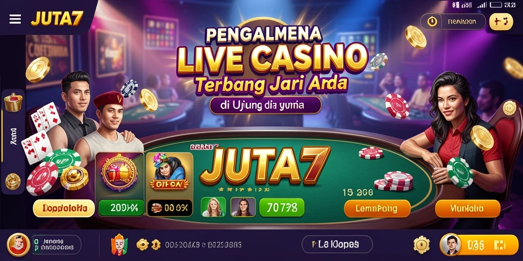 Tampilan gameplay Live Casino yang interaktif dan menarik dari JUTA7.