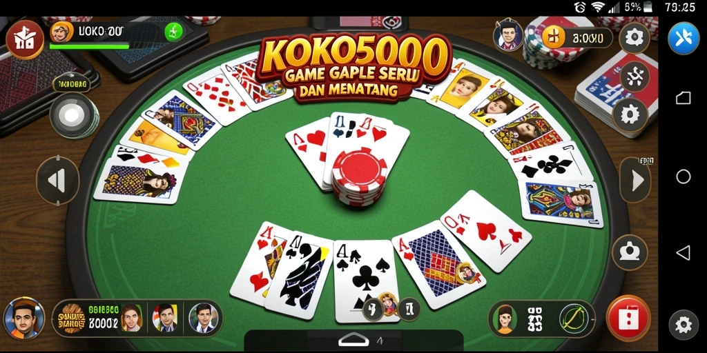 Tampilan gameplay KOKO5000 dengan fitur Gaple yang menyenangkan.