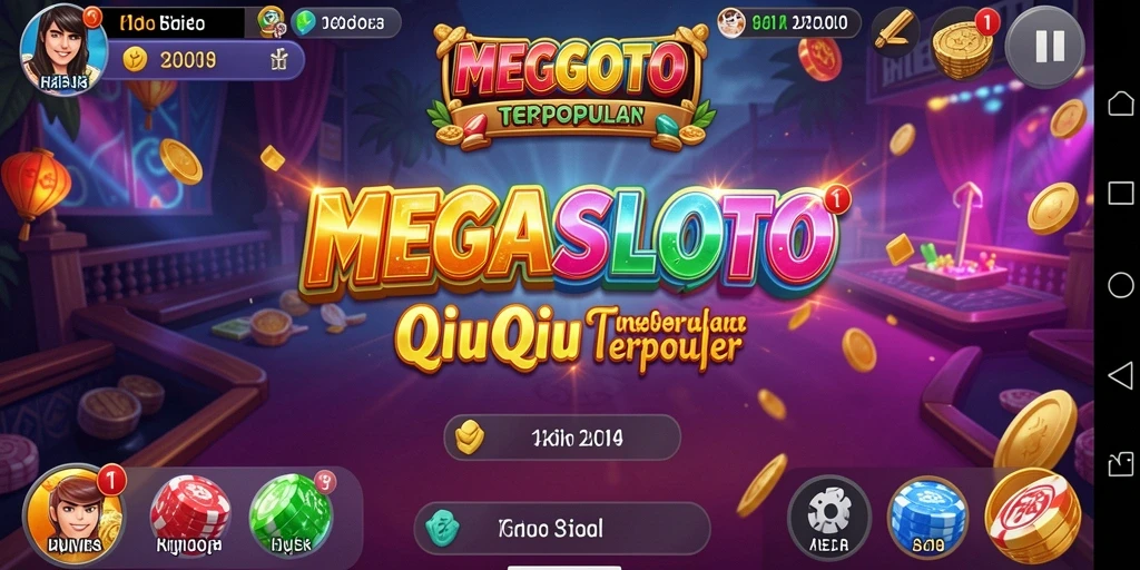 Screenshot gameplay MEGASLOTO yang menampilkan suasana permainan QiuQiu.
