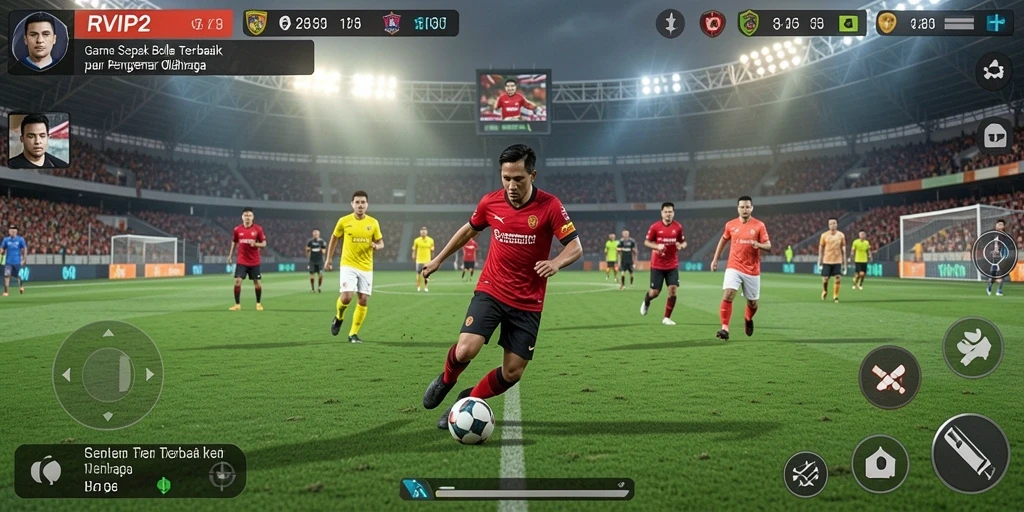 Tampilan menakjubkan dari gameplay RVIP2 di lapangan sepak bola.