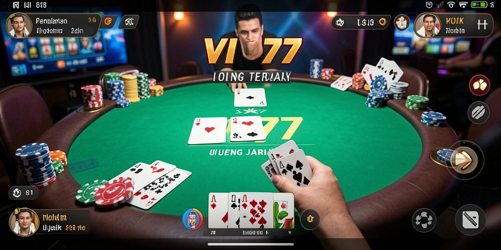Tampilan gameplay VIO77 dengan grafis menawan saat bermain poker.